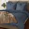 Pizuna Coton Luxueux Ensemble de Housses de Couette 260x240 cm 2 Personnes Bleu foncé, Tissu de Satin de Coton à 800 Fils au Pouce carré Housse de Couette Respirante avec Fermeture à Boutons