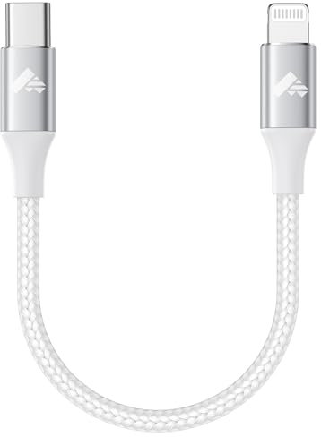 USB C Lightning Kabel 45CM, iPhone Ladekabel Kurz [MFi Zertifiziert] USB C auf Lightning Kabel Nylon Power Delivery USB Typ C Lightning Ladekabel für 14 Pro Max/13/13 Pro/12/12 Pro Max/11 Pro/X/XS/8