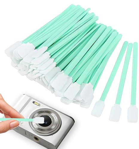 50 Stück Reinigungsstäbchen, Wattestäbchen Lang, Wattestäbchen Groß, Sterile Wattestäbchen, Rechteckige Wattestäbchen Aus Polyester, Geeignet Für Kameras, Objektive, Tintenstrahldrucker