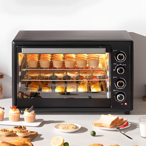 Horno Eléctrico Comercial De 60 L, 2200 W, Temperatura Ajustable De 70 A 230 °c, Temporizador De 0 A 120 Min, Para Asar Y Hornear
