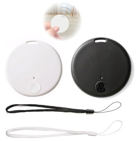 2 Pack Traceur GPS Bluetooth 5.2, Airtag GPS Localisateur Intelligent pour Clés, Sacs, Portefeuilles, Valises, Animaux, Localisateur de Clé Compatible Android & iOS, Portée 15m, Alarme Sonore
