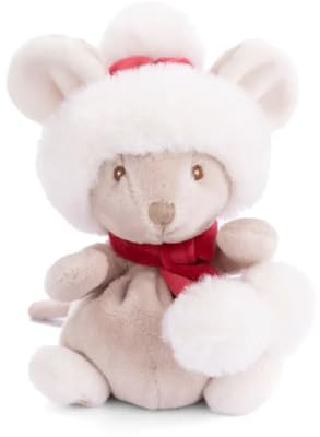 Bukowski Kuscheltier Maus Baby Mousy Xmas grau mit Weihnachtsmütze 15 cm Plüschmaus Plüschtier