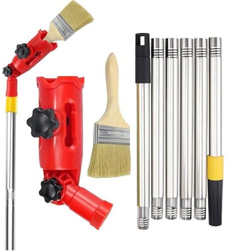 Multi-Angle Paint Brush Extender, 5.6 FT Extendable Paint Brush Extension Tool, Universal Holder for High Ceilings, Fits Most Rollers, Brushes & Scrapers