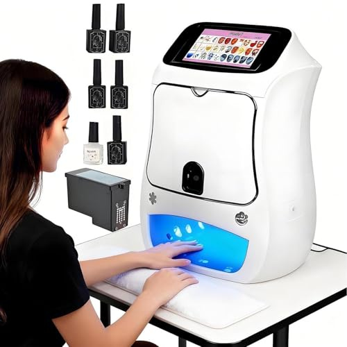 Smart 3D Nail Art Printer Machine with 800+ Preloaded Designs – Wireless WiFi & USB Connectivity for Automatic & DIY Nail Printing