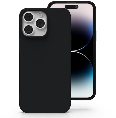 Zuvirelx Silicone Case for iPhone 14 Pro Max - Black | Thin, Non-Slip, Soft Grip, Minimalist, Shockproof, Pocket-Friendly