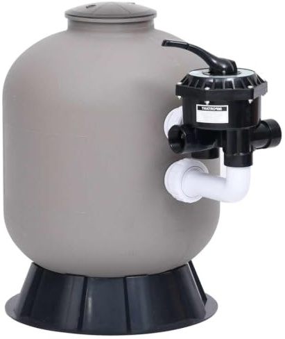 Ziaphsol Filtre à sable pour piscine avec valve latérale à 6 voies, gris, 485 x 700 mm, 0,233 m², surface de filtration, 9 m³/h, 3,5 bar, pour pompe de 0,75 CV, purification de l'eau