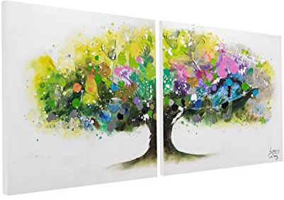 KunstLoft Acryl Gemälde 'Regenbogenbaum' 160x80cm mehrteilig Kunst