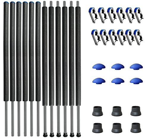 Baunsal® Trampolin Netzstangen 6 x Ø 28 x 1,2 mm x 232,5 cm (JS+EXD) Trampolin Stangen Ersatz Trampolin Ersatzteile Stangen Trampolin Ersatzteil Netzpfosten Netzstangen Trampolin Netzstange
