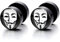 10MM Schwarz Runder Kreis Ohrstecker mit Clown Maske, Herren Damen Ohrringe Fake Plugs Cheater Tunnel Gauges Edelstahl