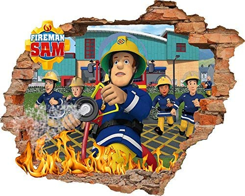 Feuerwehrmann Sam Tapete Aufkleber 56?cm x 62?cm Kids Schlafzimmer Jungen M?dchen Art Wand Wandbild Tapete Gr??e L
