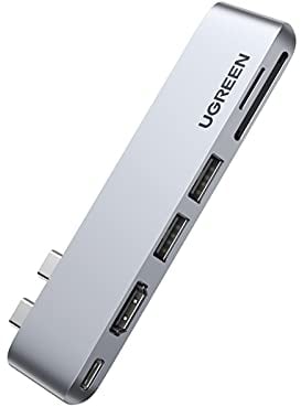 UGREEN 6 en 2 Adaptador Hub USB C HDMI 4K Compatible con MacBook Pro Air M2 M1 2022 a 2016, Multipuertos USB 3.0 5Gbps, Thunderbolt 3 6K Video, 100W PD, 40Gbps Transmisión, Lector de Tarjetas SD TF
