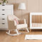 Obaby Round Back Rocking Chair White with Oatmeal Cushions, 22OB2303