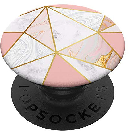 Rose-Gold & Pink Blush Geometric-Marble PopSockets PopGrip: Swappable Grip for Phones & Tablets