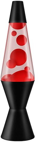 Lava Lamp 2317, Red Wax, Clear Liquid, Black Base and Cap, Original 14.5 inch LAVA Motion Lamp to Illuminate Your Mood