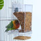 Hamiledyi No Mess Vogelkäfig-Futterstation Automatischer Futterspender für Papageiensamen, mit Sitzstange, Acryl, transparent, für Samen, Futterbehälter, Käfigzubehör für kleine und mittelgroße