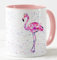 Vixar Tasse colorée en forme de flamant rose, aquarelle, cadeau d'anniversaire, de travail, de bureau, de Noël, de thé, de café (rose)