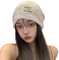 Strickmütze für Damen und Damen, Strickwolle, Outdoor, warm, Ski, winddicht, lässig, Winter, Y2K, E-Girls, Straßenkopfbedeckung, beige, 28cmx28cm