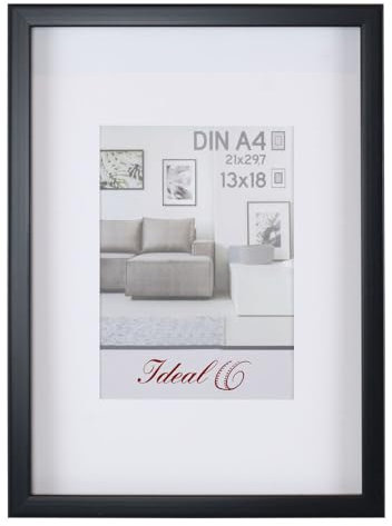 IDEAL TREND Madrid Elegante Bildpräsentation Kunststoff Bilderrahmen Holzoptik Foto Rahmen Bildträger: Farbe: Schwarz | Format: 21x30