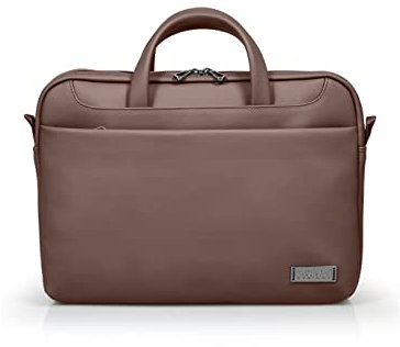 Port Designs Sacoche pc pour Ordinateur Portable élégant Simili Cuir Zurich toploading 13.3/14 Pouces Marron