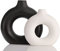Keramikvase, 2er-Set, runde, Hohle Donut-Vase in Schwarz und Weiß, Moderne Boho-Vase aus Pampasgras, geeignet für Wohnzimmer, Küche, Kaminsims, Schlafzimmer, Esstisch, Büro, Tafelaufsätze