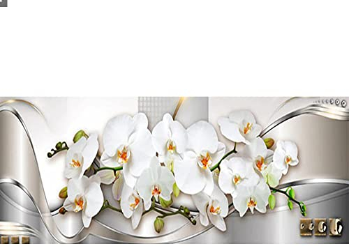 Diamond Painting Orchideen Große Bilder 110x50 cm ( Inner 104x44 cm) Malen nach Zahlen Orchideen Diamant Painting Orchideen Daiments Painting Craft Buddy Crystal Art Wand Décor Bastelset Erwachsene