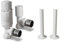 UK Radiators White Radiator Valves 15mm Angled Lockshield Valve in White and Gloss Finish - Classy and Modern Design 1/2 X 15mm Angled Radiator Valves - with White Gloss 130mm Pipe Covers