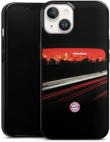 Silikon Hülle kompatibel mit Apple iPhone 14 Case schwarz Handyhülle FC Bayern München FCB Stadion