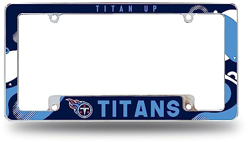 Rico Industries NFL Football Tennessee Titans Wave 30,5 x 15,2 cm Chrom Allover Automotive Kennzeichenrahmen für Auto/LKW/SUV