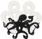 BTSKY Porte-rouleau de papier toilette en métal noir mat de style animal pour salle de bain, maison, cuisine, toilettes (pieuvre)