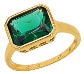 s.Oliver Ring 925 Sterling Silber Damen Ringe, mit Zirkonia synth., Gold, Kommt in Schmuck Geschenk Box, 2036890