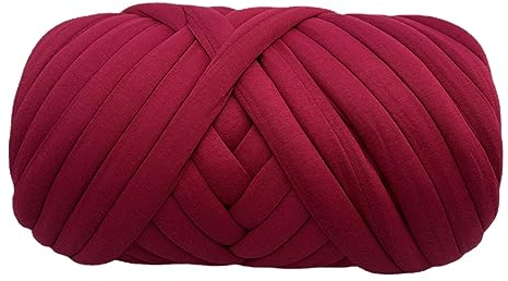 BICI Sperriges Strickgarn, Dicke Wolle Zum Häkeln,100g/250g/500g/1000g Sperrige Armstricken Wolle Super Chunky Garn Sperriges Vorgarn Für Armstricken, Häkeln Filzen, Teppiche Decke (Dunkelrot,500g)