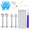 NIUSIMAN Wangen Piercing Set Lippen Piercing Set Grübchen Piercing Set 16G Zungen Labret Wangenring mit 14G Piercing Nadeln Piercing Schmuck Tool Set 14mm