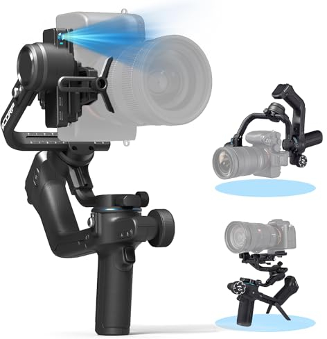 FeiyuTech Stabilizzatore SCORP 2 cardanico per fotocamera, stabilizzatore cardanico a 3 assi per Canon/Sony/Panasonic/Nikon/Fujifilm, carico utile 2,5 kg, modulo di tracciamento AI