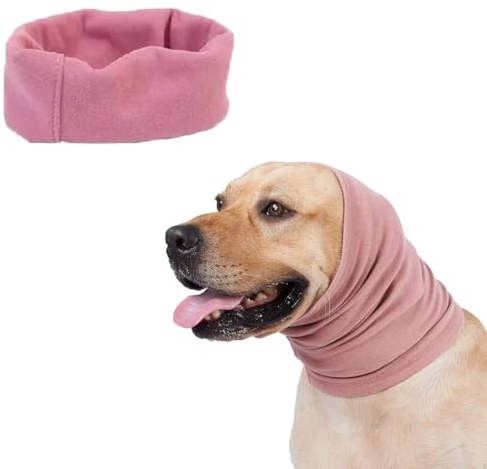 Jovono Chapeau pour Chiens et Chats - Cache-Oreilles pour Chien - pour soulager l'anxiété et Calmer - Chapeau de Trappeur Chaud et réglable pour Chiens et Chats de Petite et Moyenne Taille (Rose)