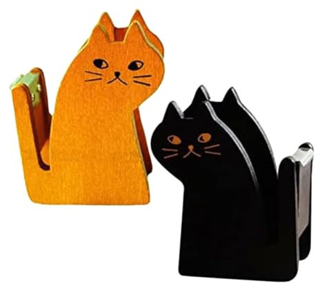 Desikixudy 2 StüCk Katzen-Klebebandhalter, Packband-Roller, Klebeband-Abroller, Klebebandabroller für Falsche Wimpern, Lustiger Klebebandabroller
