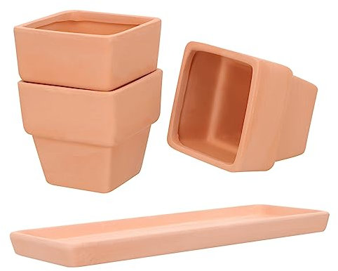 BESPORTBLE 1ensemble Pot De Fleurs Terre Cuite avec Plateau pour Plantes Intérieur Et Extérieur Drainage Optimisé Design Élégant Et Fonctionnel pour Décoration De Bureau Jardin