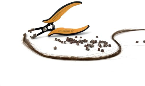 Piergiacomi - PN5050-44 Zange zum Anbringen von Haarverlängerungen - Länge 155 mm - Hohlgröße 4 mm - Geeignet für große/mittlere Haarverlängerungen - Orange - Made in Italy