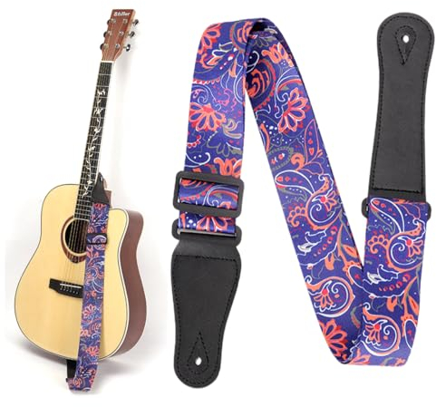 Ukulelegurt Tragegurt Bohemian Style Baumwolle Ukulele Gurt 5 cm Breit Einstellbare Ukulele Gurt Retro Böhmischen Leder Gitarre Strap Ethnische Stil Ukulele Schulter Gurt Gürtel Sling