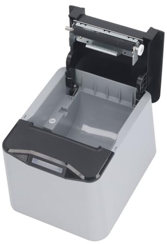 Annadue Thermo Belegdrucker, 80 Mm POS Belegdrucker 300 Mm/s USB Restaurant Küchendrucker, Unterstützt Kassenschublade, USB Seriell Ethernet Schnittstelle, für Mac/Windows/Linux