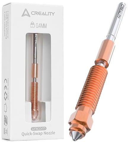 Creality Offizielle K1C Düse 0.4mm, Quick-Swap 3D Drucker Düse Kit, Ender 3 V3 Düse Kupferlegierung und gehärtete Stahldüse für Creality K1C, Ender 3 V3, Ender 3 V3 Plus 3D Drucker (1PCS)