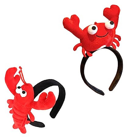WOONEKY -haarband 2er-pack Weiche Stoff-kopfbedeckungen Für Jungen Und Mädchen Einzigartiges Krabben-flusskrebs-design Für Halloween-cosplay