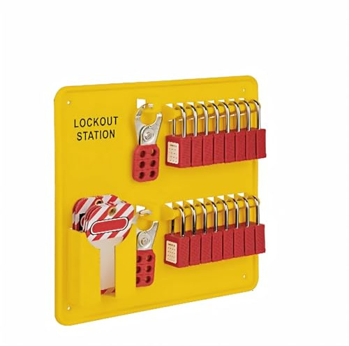 Lockout Tagout Station Board Without Devices Accessories | Wall Mounted Safety Lock Board Engineering Plastic PP for Industrial Equipment Maintenance