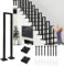Treppengeländer Innen, U-Förmiger Treppengeländer, Handlauf Treppe, Geländer Treppe, Treppengeländer Außen, Handlauf Schwarz Geländer für Balkone Flure Wohnungen Villen (U-Schwarz, 100CM)
