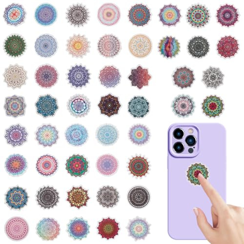 AHANDMAKER 100 Stück Mandala Aufkleber. Blumen Aufkleber Set Für Wasserflaschen Wasserfest Ästhetische Blumen Aufkleber Selbstklebende Aufkleber Für DIY Fotoalbum Tagebuch Scrapbook Laptop