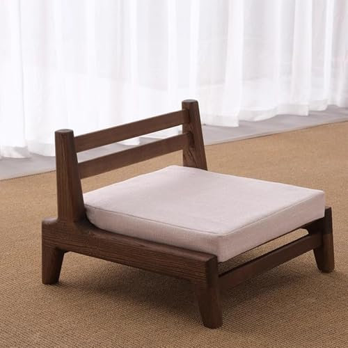 Yoeoefuo Tatami Stuhl Boden Lehrstuhl Holz Floor Sofa Minimalistisch Niedrigstuhl Mit Lehne Bodensessel Japanischer Beinloser Entspannungsstuhl Platzsparend Wohnzimmer Schlafzimmer Möbel