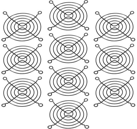 PATIKIL 80mm Fan Finger Grill, 10 Pack Metal Grill Protector Guard Fan Protective Cover for 80mm Exhaust Fans Equipment Computer DIY, Black