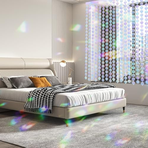 2 Stück Silber Disco Ball Foil Curtain Glitzer Vorhang 1 x 2 m, Fransenvorhänge aus Silberfolie Party Vorhang für Disco Deko Disco Party Dekorationen, Geburtstag Fotowand Hintergrund