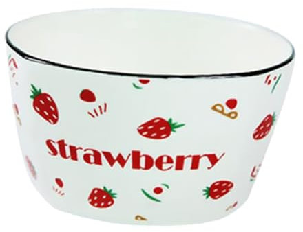 Homoyoyo Erdbeermuster Keramikschüssel Quadratisch Salatschüssel Mit Erdbeer Design Langlebige Speiseschüssel Für Reis Desserts Und Andere Lebensmittel