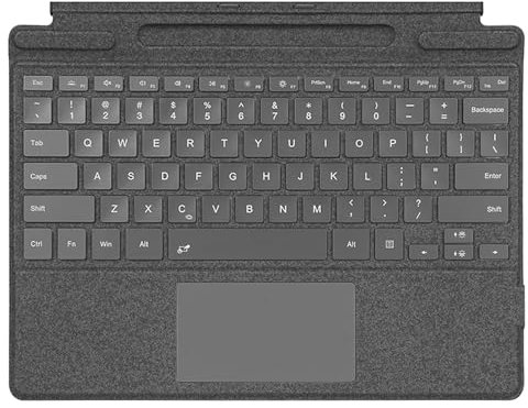 NUWONAYA Keyboard for Surface Pro 11/10/9/8/X (13inch), Portable Slim Type Cover for Surface Pro, Wireless Bluetooth Keyboard with Touchpad, Backlits,Built in Pencil Holder,Gray