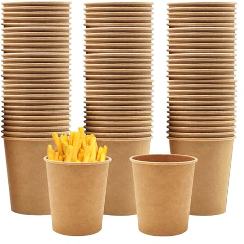 LEKEFETO 200 bicchieri di carta da 100 ml, ecologici, in carta kraft marrone, per espresso, bevande e feste, biodegradabili, a prova di perdite